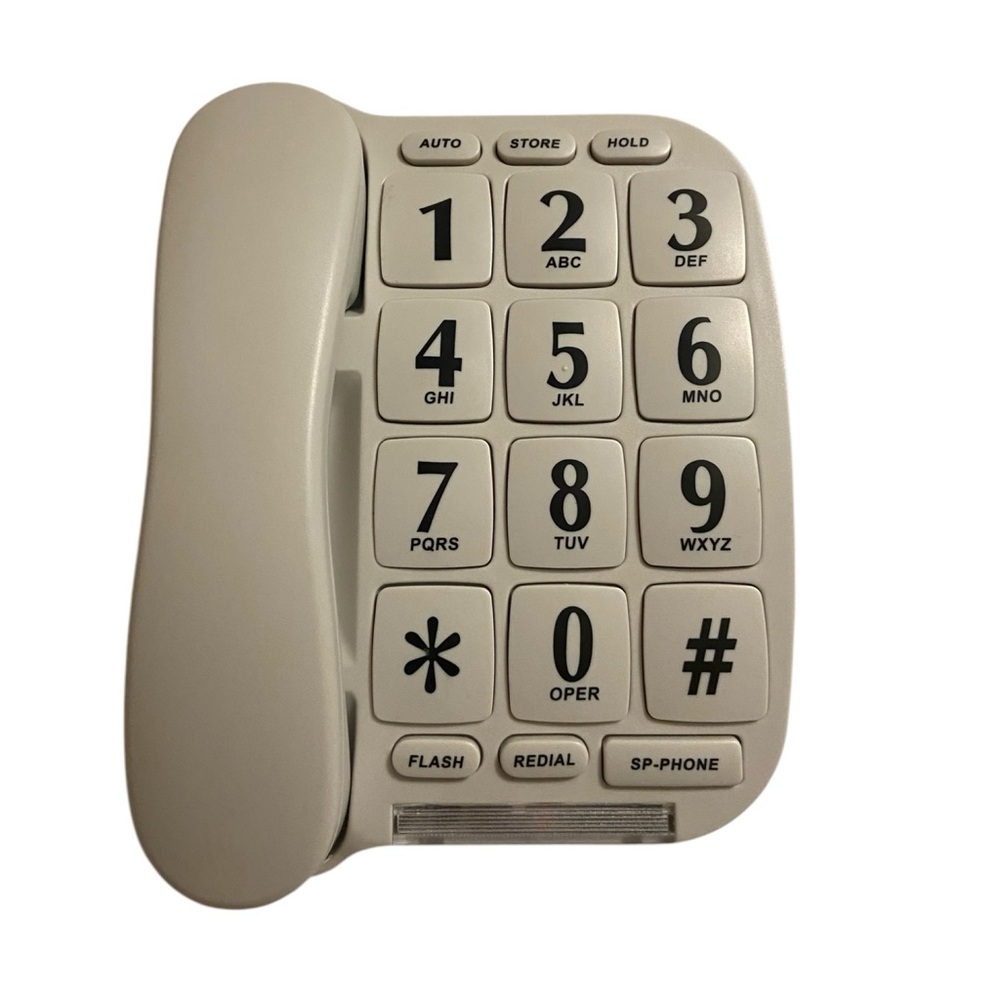 Big Button Phone for Wall or Desk with Speaker and Memory